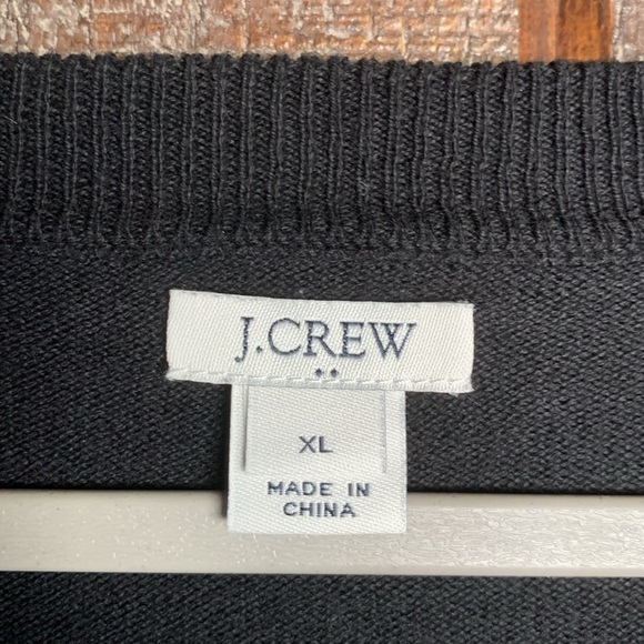 J Crew black cotton v neck sweater size XL - Picture 4 of 8